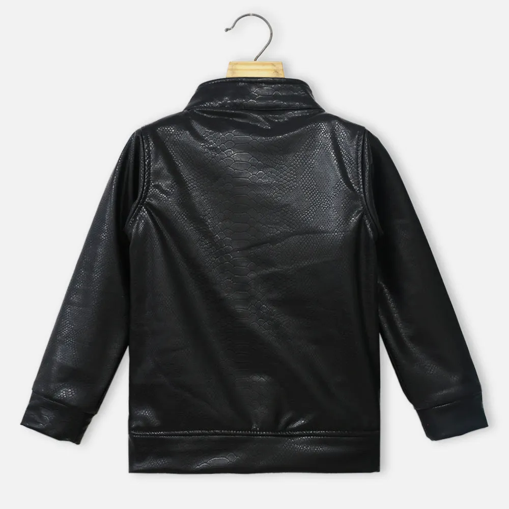 Black Leather Jacket With White T-Shirt