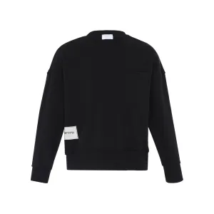 Black Logo Patch Crewneck Sweatshirt