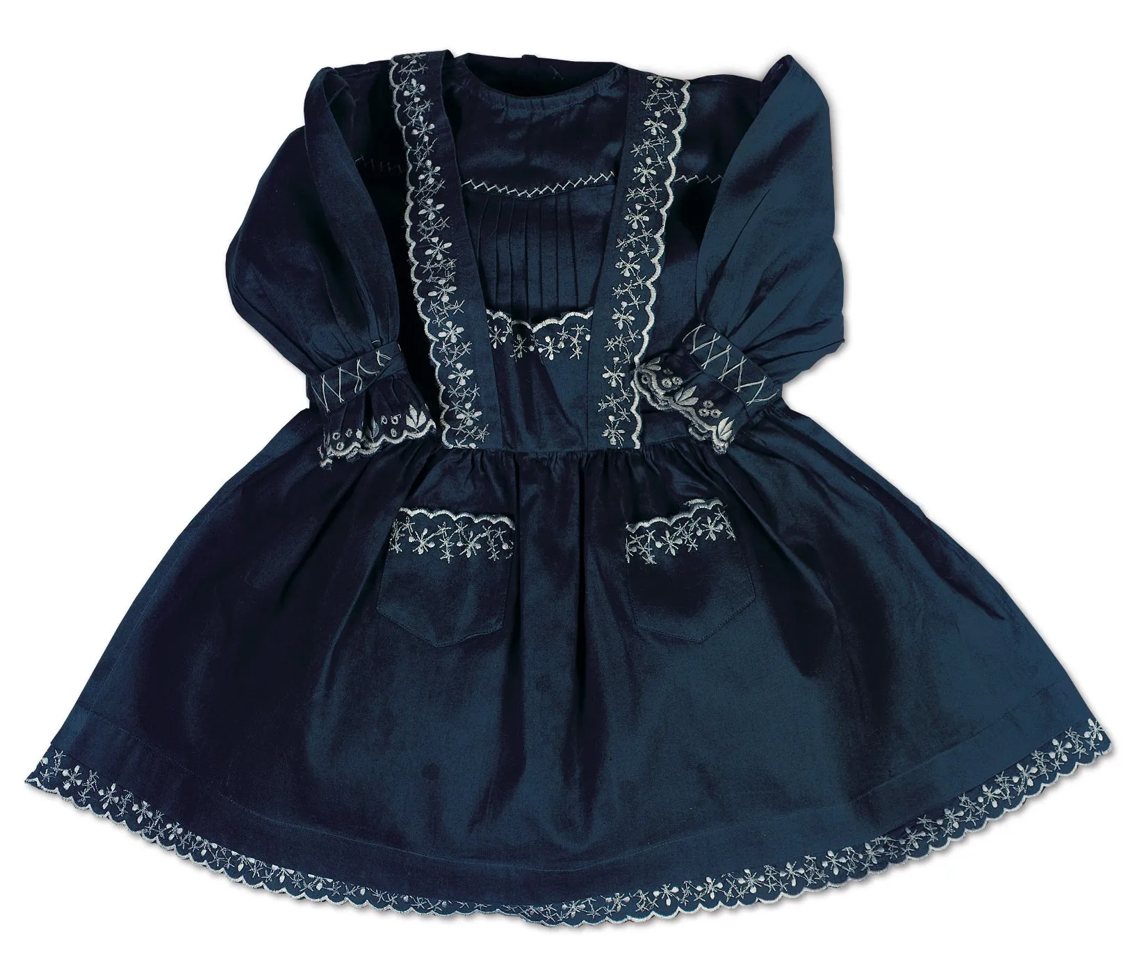 Blue Cotton Dress with Pinafore