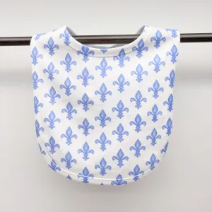 Blue Fleur De Lis Baby Bib