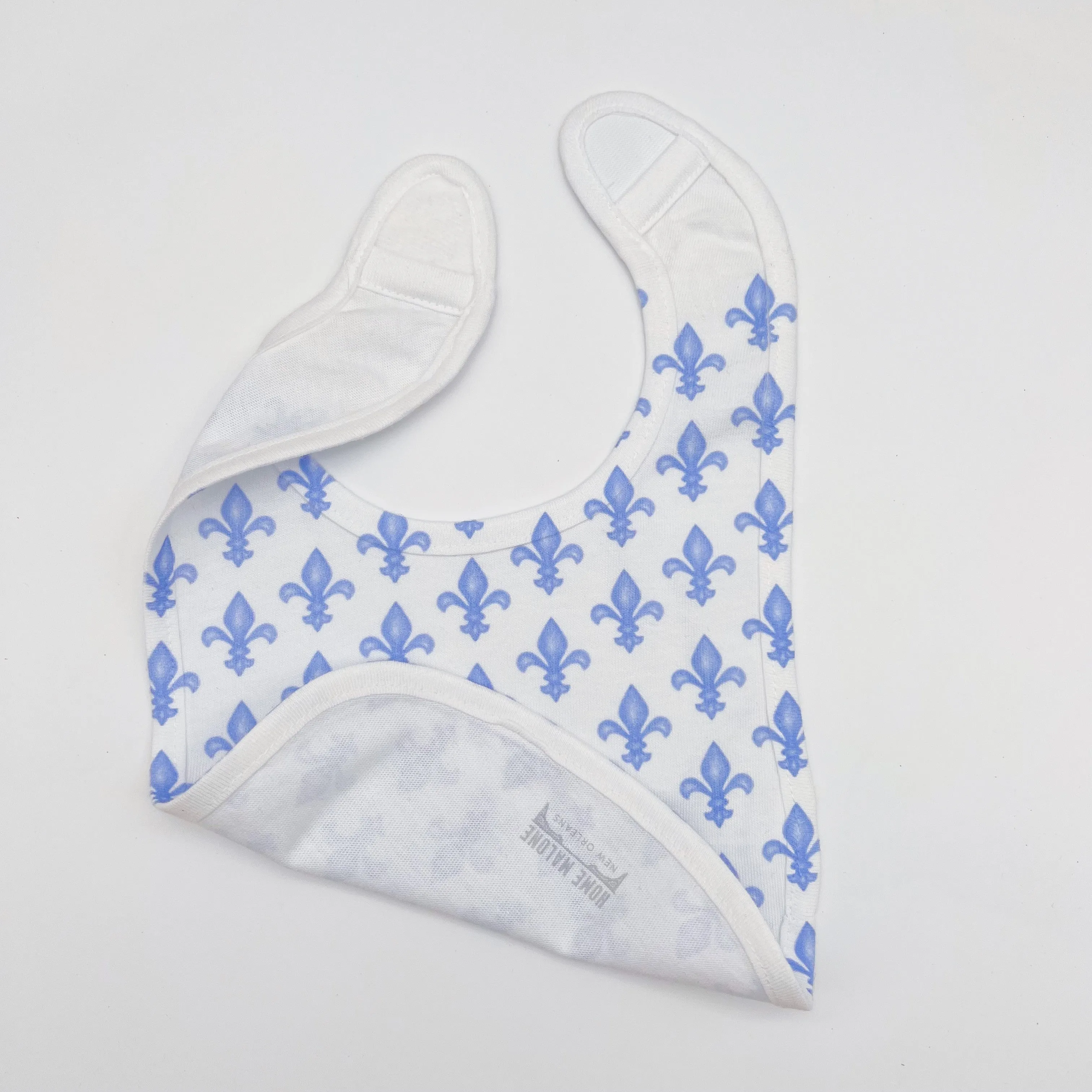 Blue Fleur De Lis Baby Bib