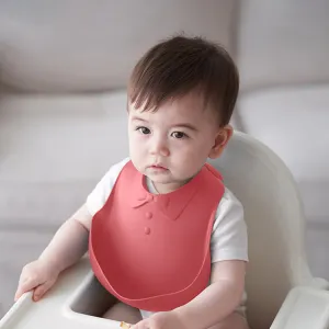 Bow Tie Silicone Bib | Coral Red