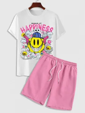 Cartoon Happiness Smiley T-Shirt And Short