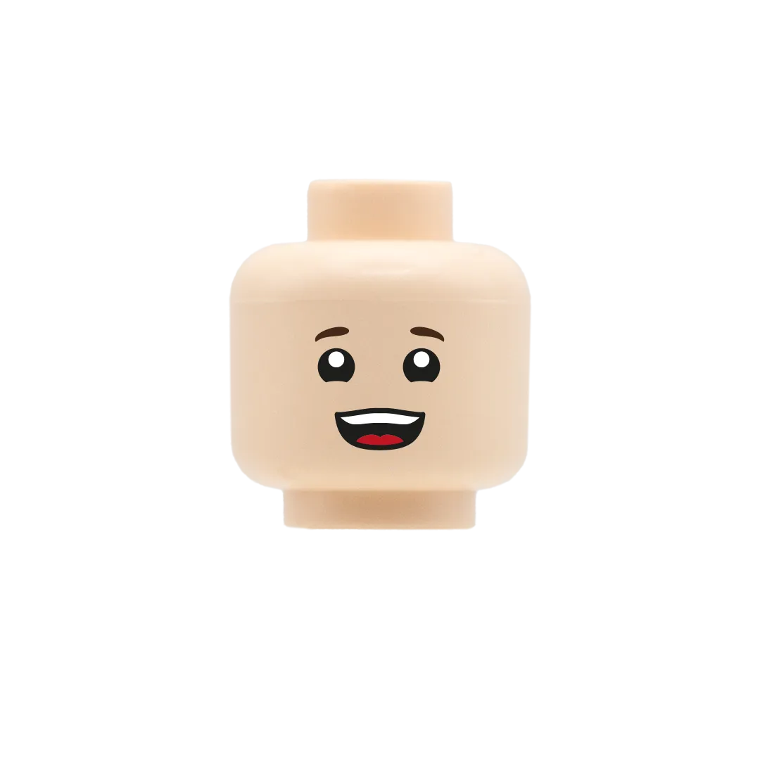 Child Head with Open Smile - Custom Printed Minifigure Head