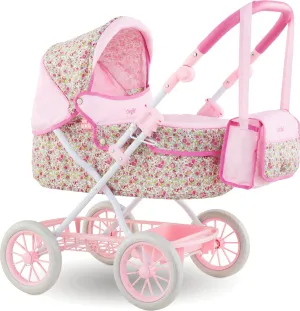 Corolle - Deluxe Floral Doll Carriage - Pram w/ Matching Tote