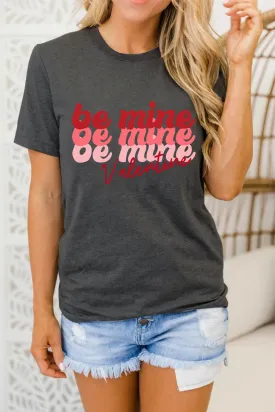 Dark Gray Valentine Shirt Short Sleeve Crew Neck T Shirt