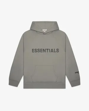 FOG ESSENTIALS SS20 SILICON APPLIQUE LOGO CEMENT HOODIE