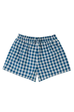 Frugi Catrina Shorts Deep Sea Check