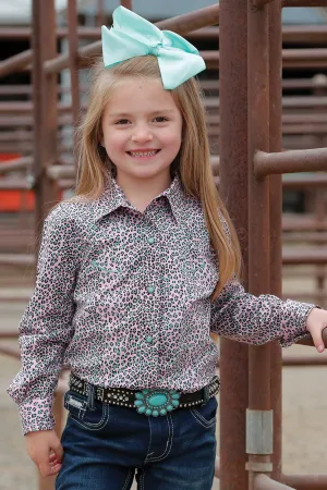 Girl's Cruel Leopard Print Snap Shirt