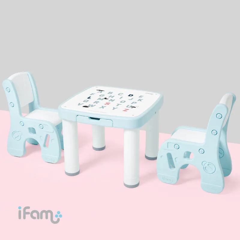 iFam Children cute cartoon Learning Tables and Chairs Set