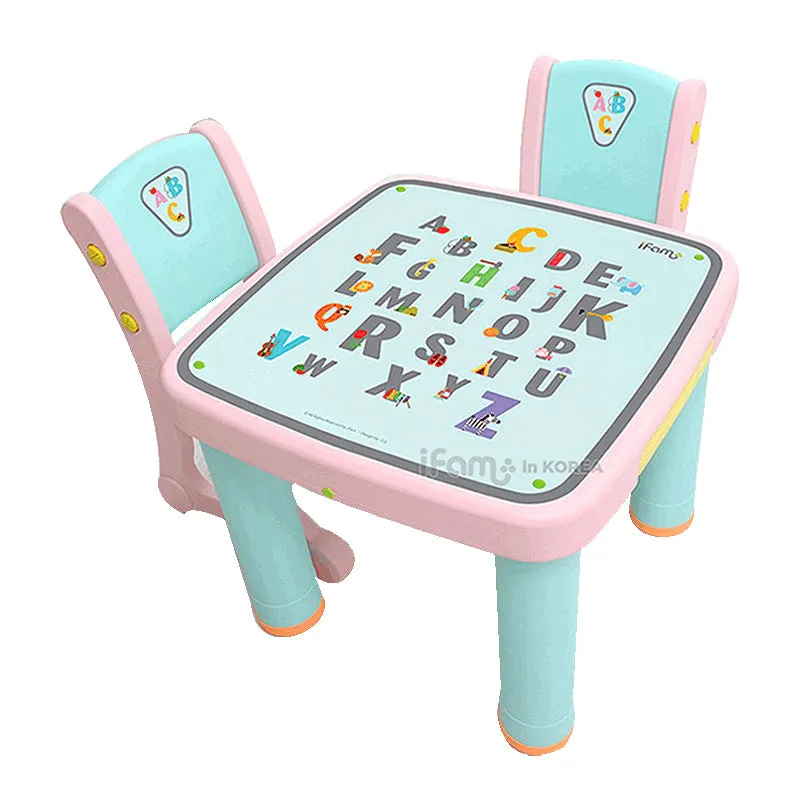 iFam Children cute cartoon Learning Tables and Chairs Set