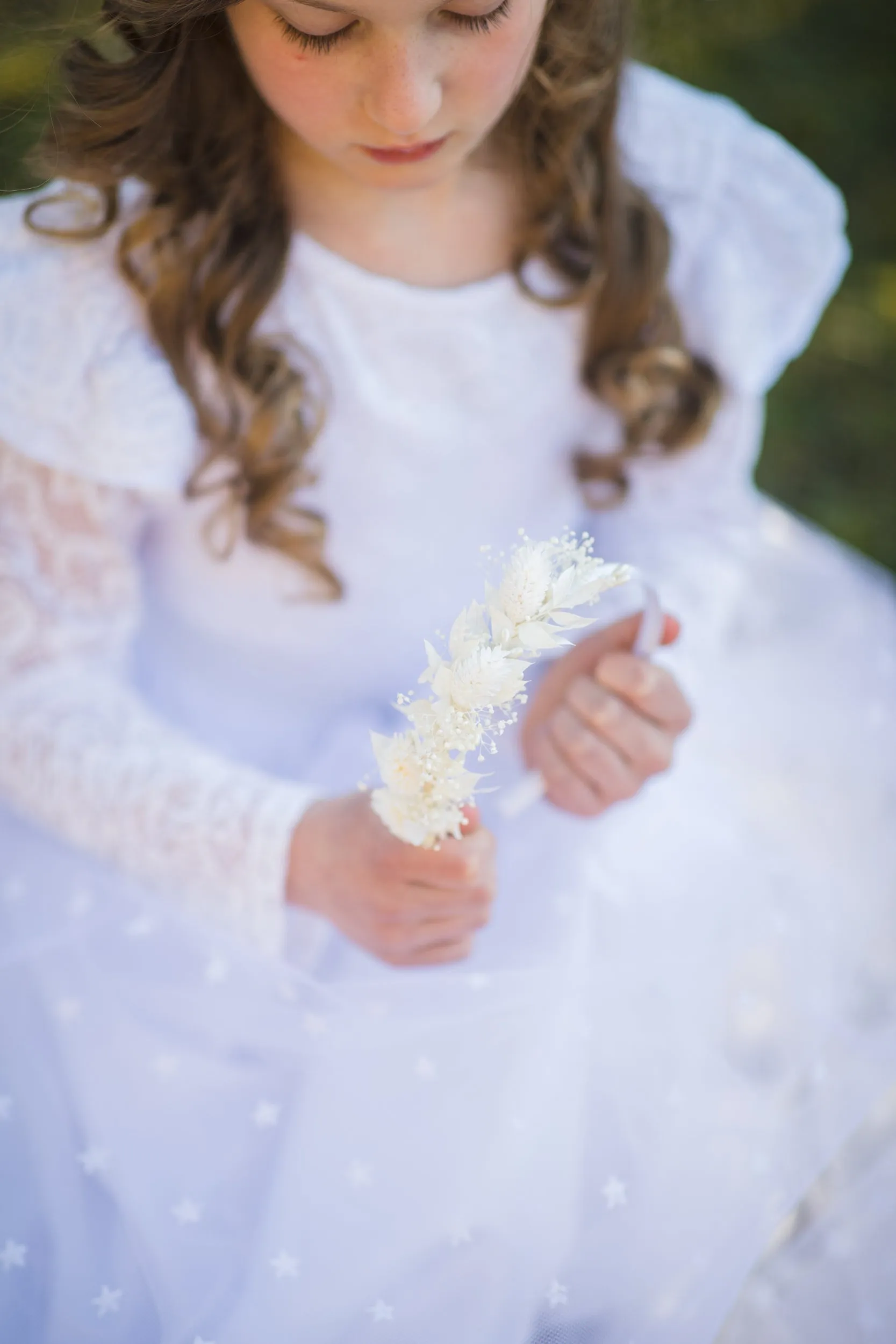 Ivory Communion floral headpiece