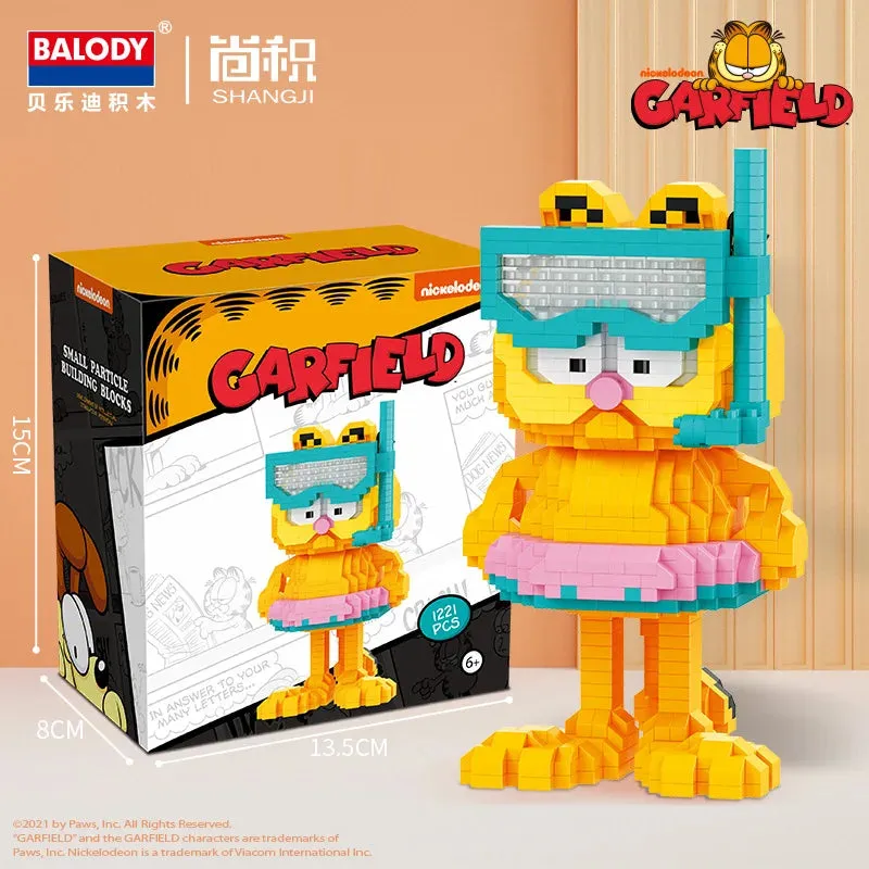 MOC NON  2024 Garfield Building Blocks Classic Anime The Garfield Show Cartoon Cat Model Bricks Assembly Toys