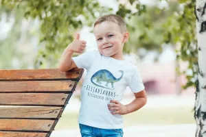 Personalised Boys Dinosaur T-shirt, Child&#39;s Dinosaur Top, Kids Dinosaur T-shirt, Dinosaur Gift, Boys Dinosaur Tops, Children&#39;s Top, Dinosaur