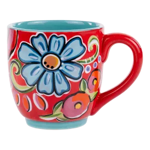 Red Floral Mug