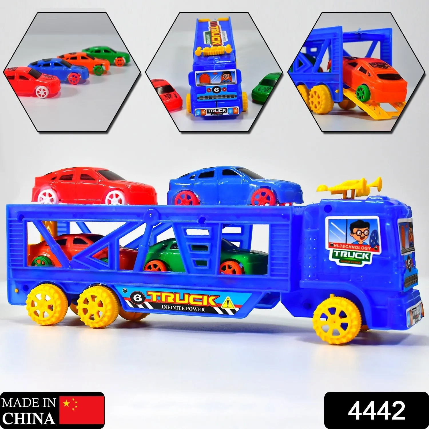 Toy Set Truck with 4 Mini Cars Toy Vehicles for Children